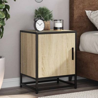 vidaXL Nočný stolík dub sonoma 40x31x50 cm kompozitné drevo+kov