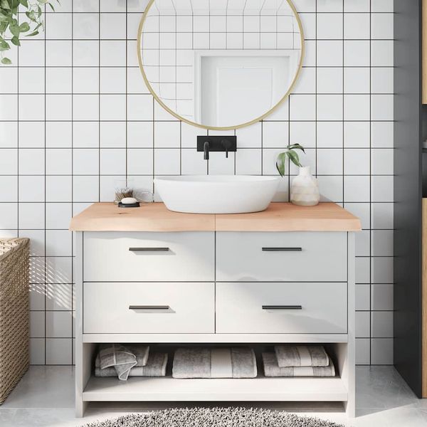 vidaXL Kúpeľňová doska 120x60x(2-6) cm neošetrený masív