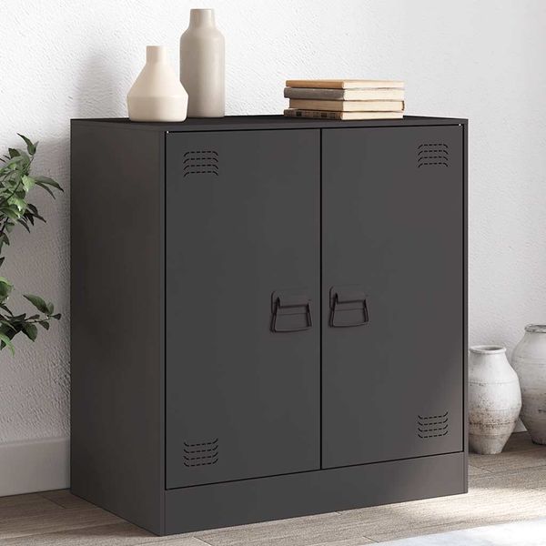 vidaXL Komoda čierna 67x39x73 cm oceľová