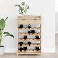 vidaXL Regál na víno Prírodná 58 x 28 x 90 cm Masívne borovicové drevo