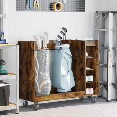 vidaXL Golfová skriňa s kolesom Dymová dub 120 x 45 x 98 cm