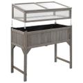 vidaXL Vyvýšený záhon so skleníkom 110x54x120 cm masívne jedľové drevo