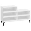 vidaXL Botník lesklý biely 102x36x60 cm spracované drevo