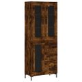 vidaXL Vysoká skrinka dymový dub 69,5x34x180 cm spracované drevo