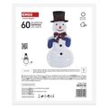 LED skladací snehuliak, 60 cm, vonk./vnút., studená biela