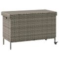 vidaXL záhradný úložný box s kolieskami sivý 110x55x73 cm polyratan