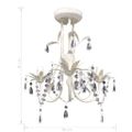 vidaXL Kryštálové závesné stropné lustre 4 ks elegantná biela