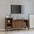 vidaXL TV skrinka hnedý dub 100x35x55 cm spracované drevo