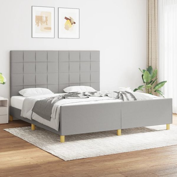 vidaXL Posteľ bez matraca bledosivý 180x200 cm látka