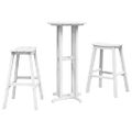 vidaXL Záhradný bar set 3 ks Biela HDPE