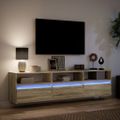 vidaXL TV nástenná skrinka s LED svetlami dub sonoma 180x31x45 cm