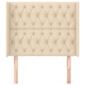 vidaXL Čelo postele so záhybmi krémové 93x16x118/128 cm látka