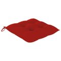 vidaXL Skladacie stoličky s červenými vankúšmi, 4 ks, masívne teakové drevo