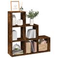 vidaXL Knižnica 3-poschodová dymový dub 99x29x99 cm kompozitné drevo