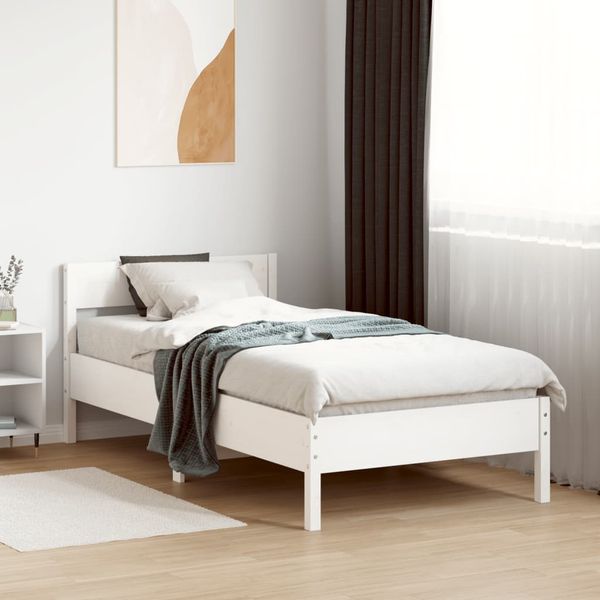 vidaXL Posteľ bez matraca biela 75x190 cm masívna borovica