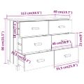 vidaXL Komoda HAMAR, biela 113x40x80 cm, borovicový masív