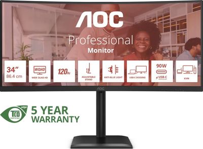 AOC/CU34E4CV/34''/VA/wQHD/120Hz/4ms/Čierna/5R