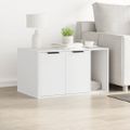 vidaXL Uzavretý box na stelivo, biely 80x50x45 cm, kompozitné drevo