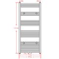 Čierny rebríkový radiátor na centrálne vykurovanie zaoblený 600x1424mm