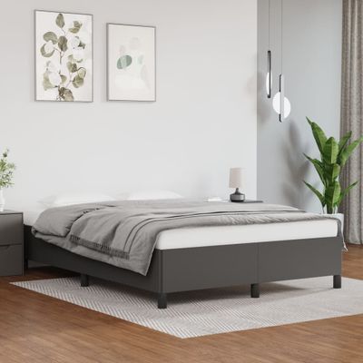 vidaXL Posteľný rám bez matraca sivý 140x200 cm umelá koža