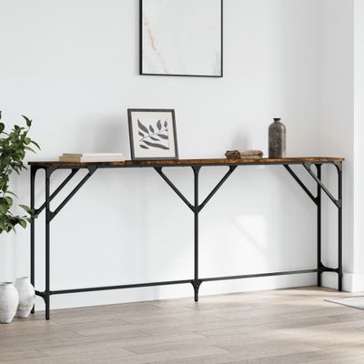 vidaXL Konzolový stolík dymový dub 180x23x75 cm kompozitné drevo