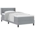 vidaXL Posteľ s pružinovým rámom Svetlosivá 190 x 90 cm látka
