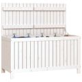 vidaXL Záhradný úložný box biely 121x55x64 cm masívna borovica