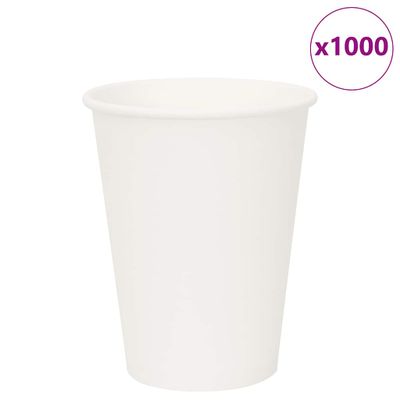 vidaXL Papierové šálky na kávu 1000 ks 12oz 300ml biela