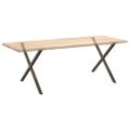 vidaXL Nohy k jedálenskému stolu v tvare X, 2 ks, prírodná oceľ, 90 x (72-73) cm, oceľ