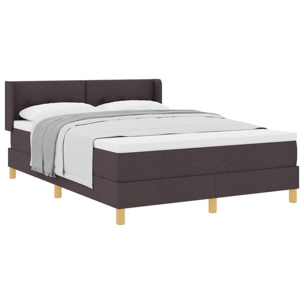 vidaXL Posteľ s pružinovým rámom Tmavohnedá 200 x 160 cm látka