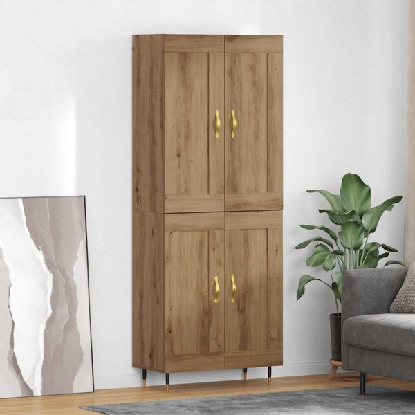 vidaXL Highboard Remeselný dub 69,5 x 34 x 90 cm Kompozitné drevo
