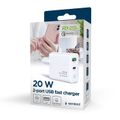 GEMBIRD TA-UC-PDQC20L-W-01, Nabíjačka, USB/USB-C
