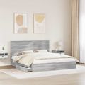 vidaXL Úložná posteľ Sivý Sonoma 180 x 200 cm Kompozitné drevo