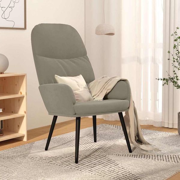 vidaXL Relaxačné kreslo bledosivé zamatové