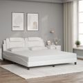 vidaXL Rám postele Viana s LED bez matraca biely 180x200 cm