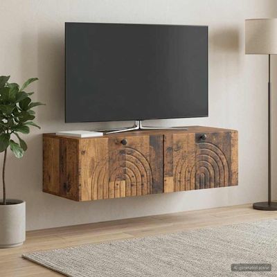 vidaXL Nástenná TV skrinka Nástenný Staré drevo 99 x 41 x 30 cm
