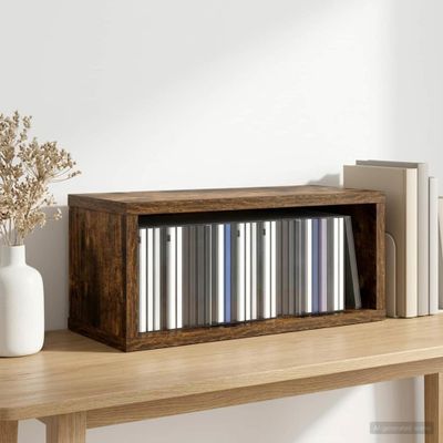 vidaXL Roh na skladovanie CD Dymový dub 40 x 17 x 17 cm