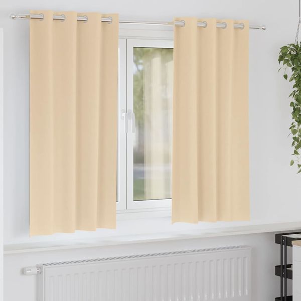 vidaXL Záclony na zatemnenie s krúžkami 2 pcs Krémová 175 x 140 cm