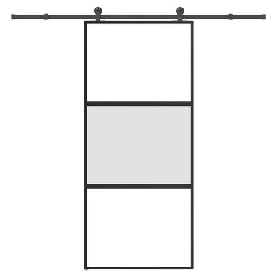 vidaXL Posuvné dvere s kovaním tvrdené sklo a hliník úzke 90x205 cm
