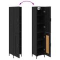 vidaXL Highboard Čierny dub 34,5 x 34 x 180 cm Kompozitné drevo