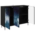 vidaXL Servírovacia skriňa RAALTE Čierny dub 102 x 33 x 76 cm