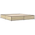 vidaXL Posteľný rám dub sonoma 200x200 cm kompozitné drevo a kov