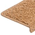 vidaXL Schodové rohože 30 ks 65x21x4 cm béžové s obdĺžnikovým okrajom