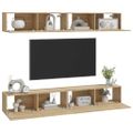 vidaXL Nástenné TV skrinky 4 ks dub sonoma 100x30x30 cm
