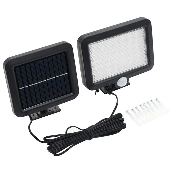 vidaXL Solárna lampa s pohybovým senzorom, LED svetlo, biele