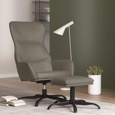 vidaXL Relaxačné kreslo s podnožkou sivé umelá koža