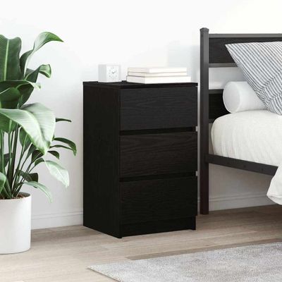 vidaXL Nočné skrinky s 3 zásuvkami 2 ks čierne 39x35x65 cm