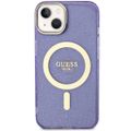 Guess case for iPhone 14 6,1" GUHMP14SHCMCGU purple hardcase Magsafe IML Glitter Gold