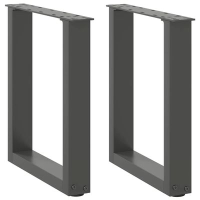 vidaXL Nohy konferenčného stolíka v tvare U, 2 ks, antracitové, 28 x (42-43) cm, oceľ