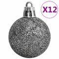 vidaXL 111-dielna sada vianočných ozdôb bielo-sivá polystyrén